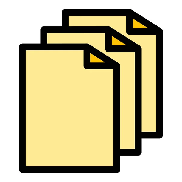 Documents Office icône couleur contour vecteur — Image vectorielle