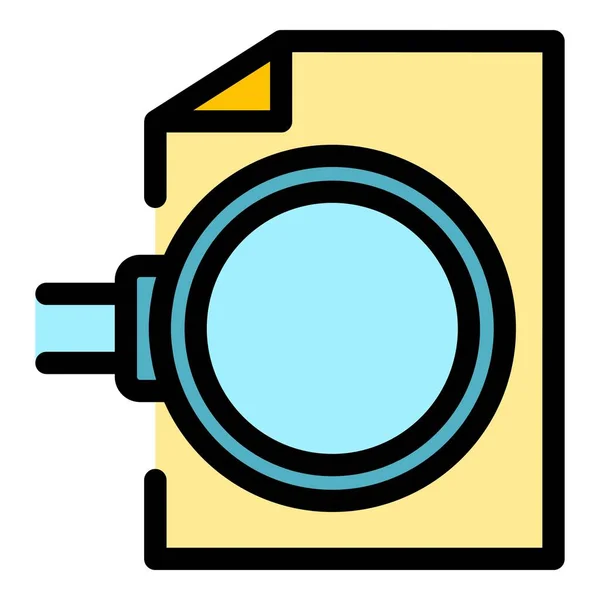 Magnificación icono de papel color contorno vector — Vector de stock