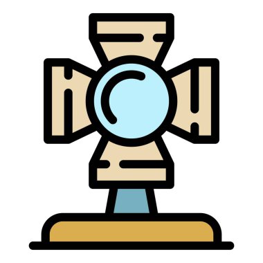 Film spotları simgesi renk ana hatları vektörü