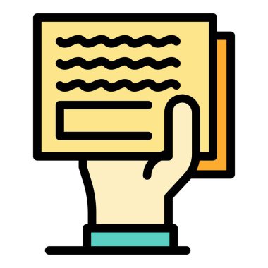 El simgesi renk ana hatları vektöründeki yazışmalar