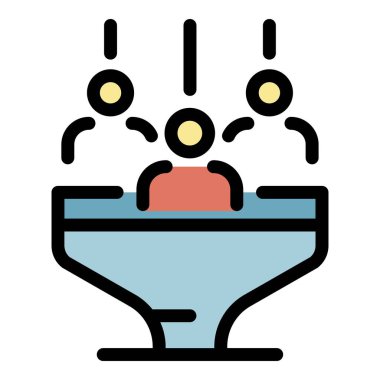 Pazarlama işitsel simge renk ana hatları vektörü