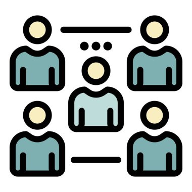 Takım liderliği grup simgesi renk ana hatları vektöründe