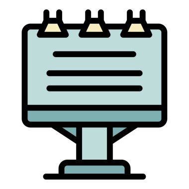 Çizelge simgesi renk ana hatları vektöründeki metin