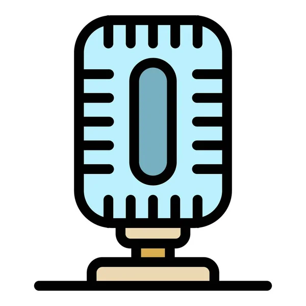 Old microphone icon color outline vector — Stock Vector