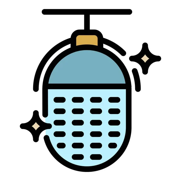Podcast ícone do microfone vetor contorno de cor —  Vetores de Stock