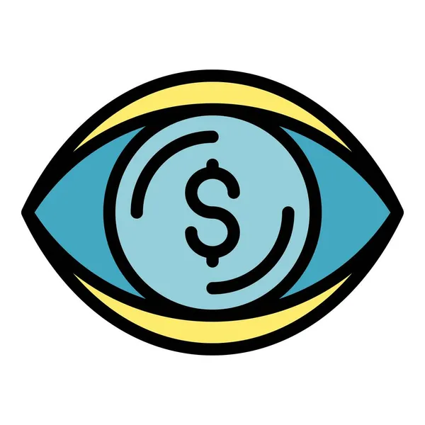 Dolar znaménko v barvě obrysu ikony — Stockový vektor
