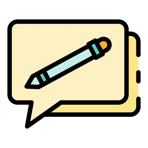 Meddelande penna ikon färg kontur vektor — Stock vektor