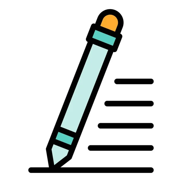 Bleistift-Symbol Farbe Umrissvektor — Stockvektor