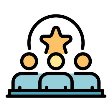 Takım ve lider simgesi renk ana hatları vektörü