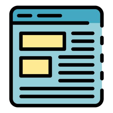 Web advetisment simgesi renk ana hatları vektörü