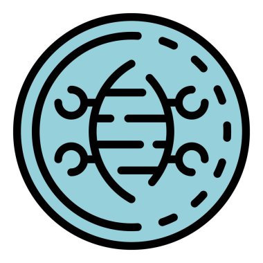 Hücre araştırma simgesi renk çizgisi vektörü