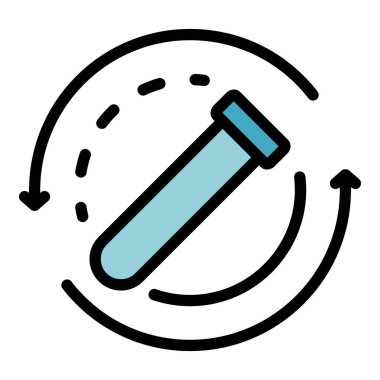 Test tübü simgesi rengi dış hat vektörü