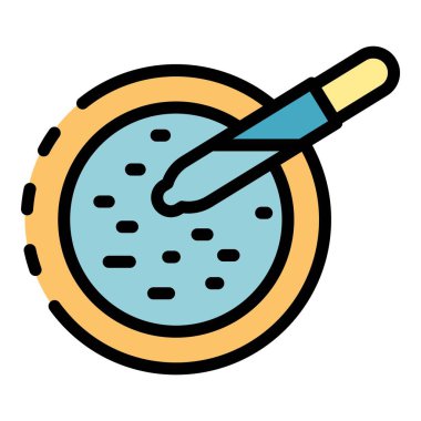 Hücre test simgesi renk ana hatları vektörü