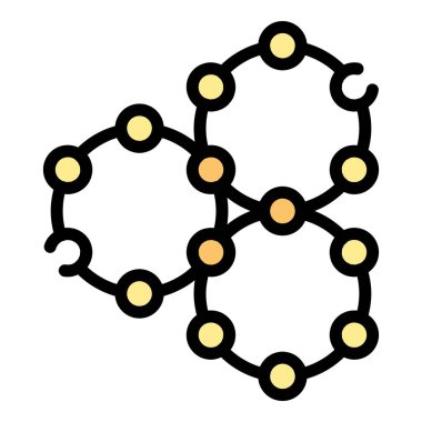 Hücre yapısı simgesi renk dış hat vektörü