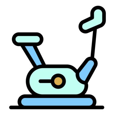 Sabit bisiklet simgesi renk ana hatları vektörü