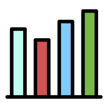 Büyüme grafiği renk ana hatları vektörü