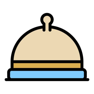 Akşam yemeği simgesi renk ana hatları vektörü