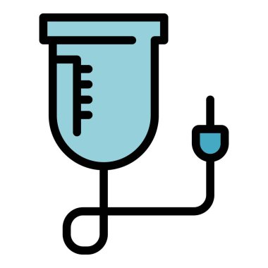 Kan bağışı simgesi renk ana hatları vektörü