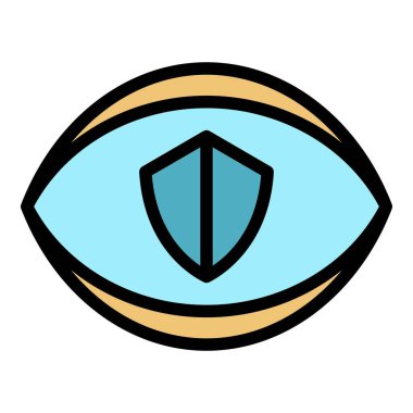 Göz simgesi renk ana hatları vektöründe kalkan