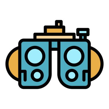 Tıbbi dürbün gözlüğü simgesi renk ana hatları vektörü