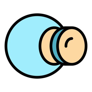 Göz anatomisi simgesi renk ana hatları vektörü