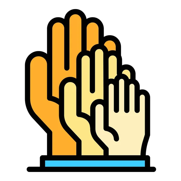 Socjologia ręce ikona kolor zarys wektor — Wektor stockowy
