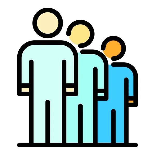 Sociologie team pictogram kleur schets vector — Stockvector