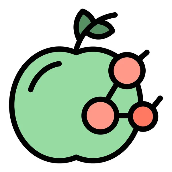 Яблочный вектор цветовых контуров — стоковый вектор