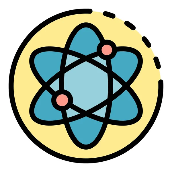 Atom ikon färg kontur vektor — Stock vektor