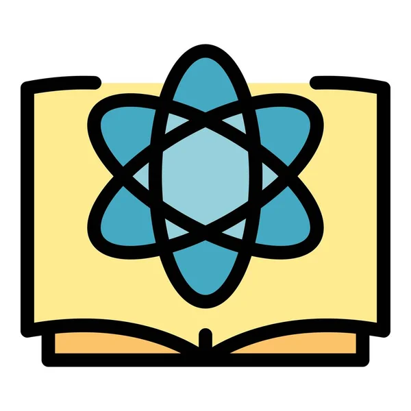 Atom nauka ikona kolor zarys wektor — Wektor stockowy