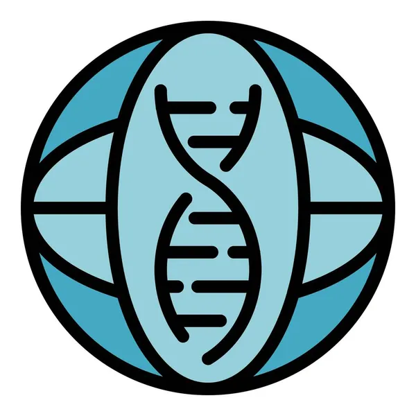 DNA-Kettensymbol Farbumrissvektor — Stockvektor