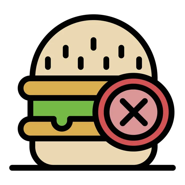 No fast food icono color contorno vector — Vector de stock