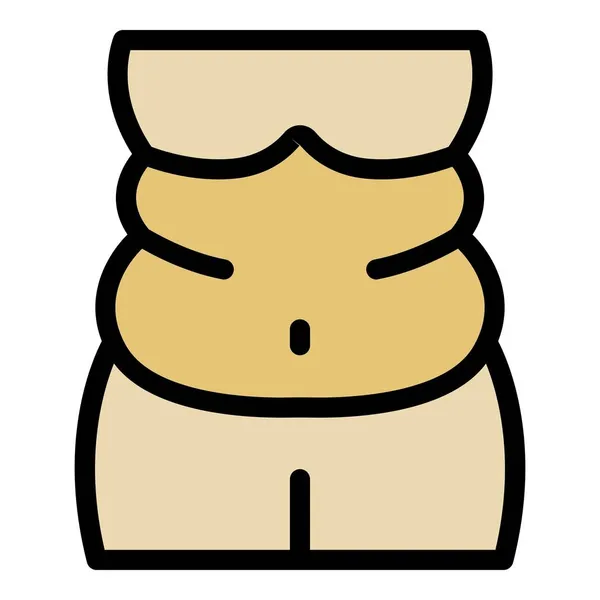 Obese body icon color outline vector — 图库矢量图片