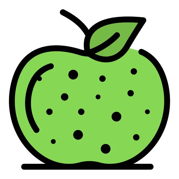 Świeże jabłko ikona kolor zarys wektor — Wektor stockowy