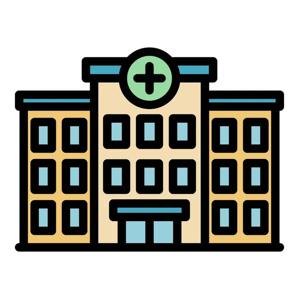 Hospital building icon color outline vector — Stock Vector