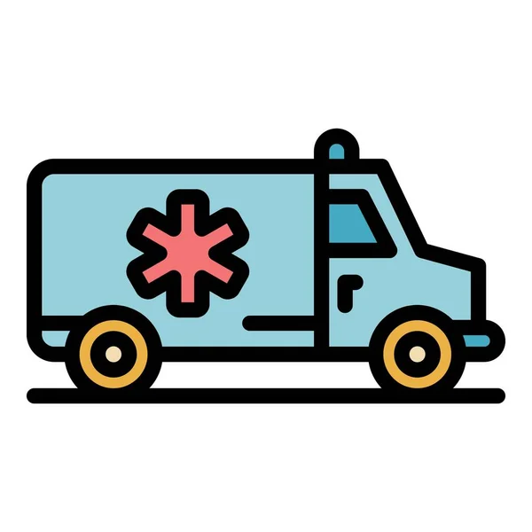 Ambulans ikon färg kontur vektor — Stock vektor