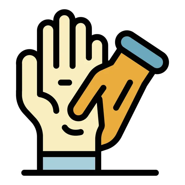 Ikona masażu dłoni kolor zarys wektor — Wektor stockowy