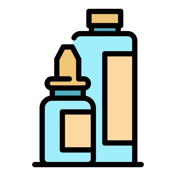 Remedy μπουκάλι εικονίδιο χρώμα διάνυσμα περίγραμμα — Διανυσματικό Αρχείο