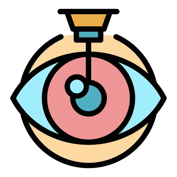 眼科手术图标彩色轮廓矢量 — 图库矢量图片