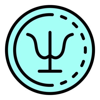 Bir çember simgesinde psikoloji imzası renk ana hatları