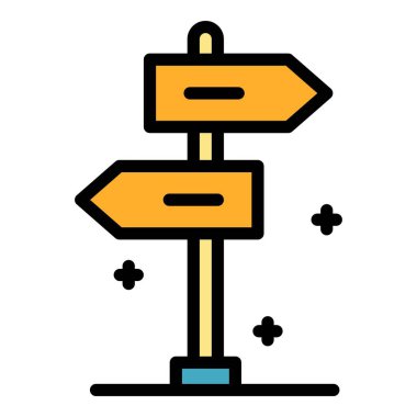 İşaretçi simgesi renk çizgisi vektörü olan sütun