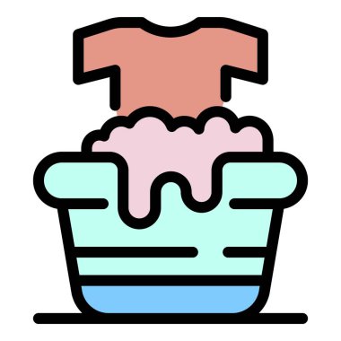 El yıkama simgesi renk ana hatları vektörü