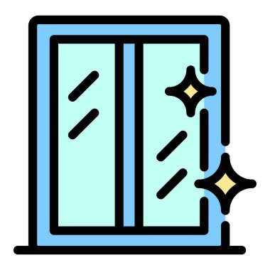 Parlak pencere simgesi rengi dış hat vektörü