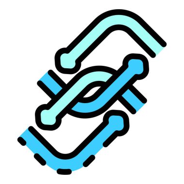 İki bağlantı simgesi renk dış hat vektörü