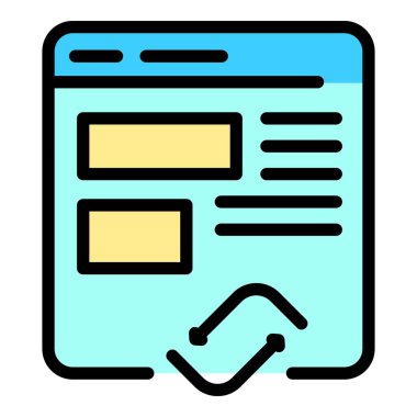 Sosyal ağ uygulama simgesi renk ana hatları vektörü