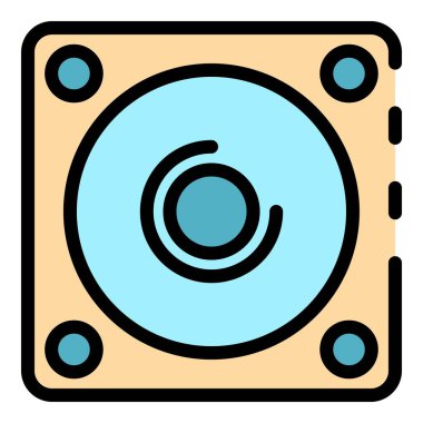 Yüksek sesle hoparlör rengi dış hat vektörü