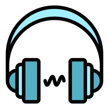 Kulaklık simgesi rengi dış hat vektörü