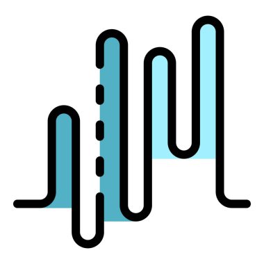 Ses dalgası simgesi renk dış hat vektörü