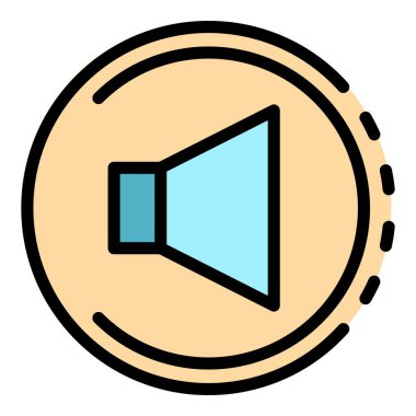 Bir daire simgesi renk ana hatları vektöründe ses imzası