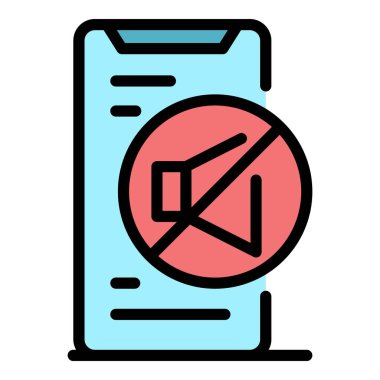 Akıllı telefon simgesi renk ana hatları vektöründe ses ver